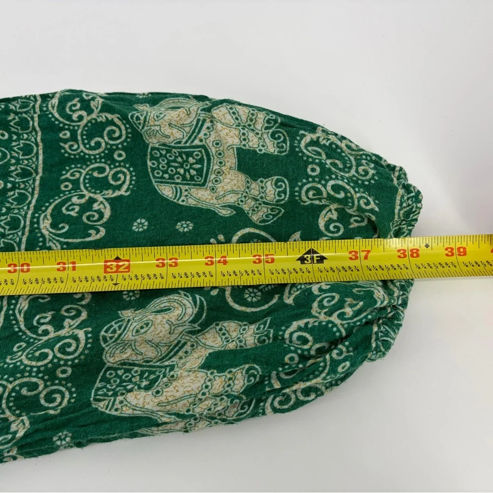 Earthbound Green Elephant Print Pants, Women's Size M - Picture 7 of 9